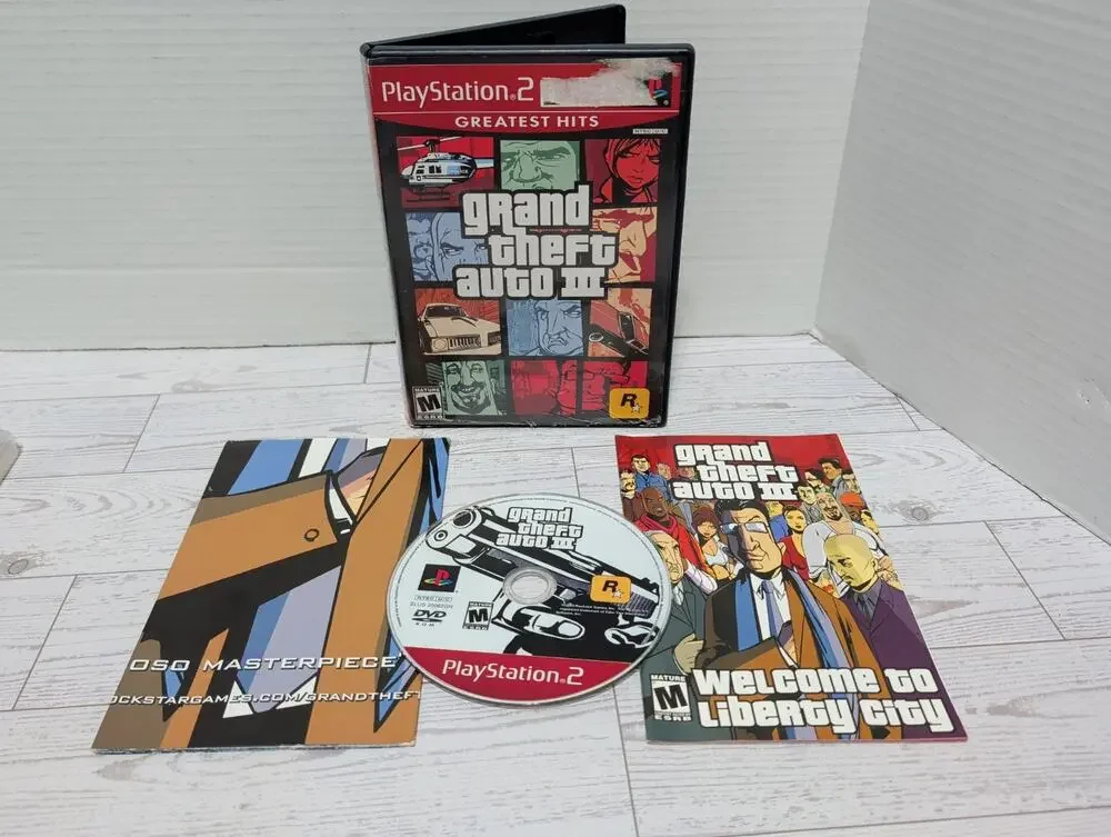 Grand Theft Auto III GTA 3 (PlayStation 2 PS2) Black Label CIB COMPLETE with MAP